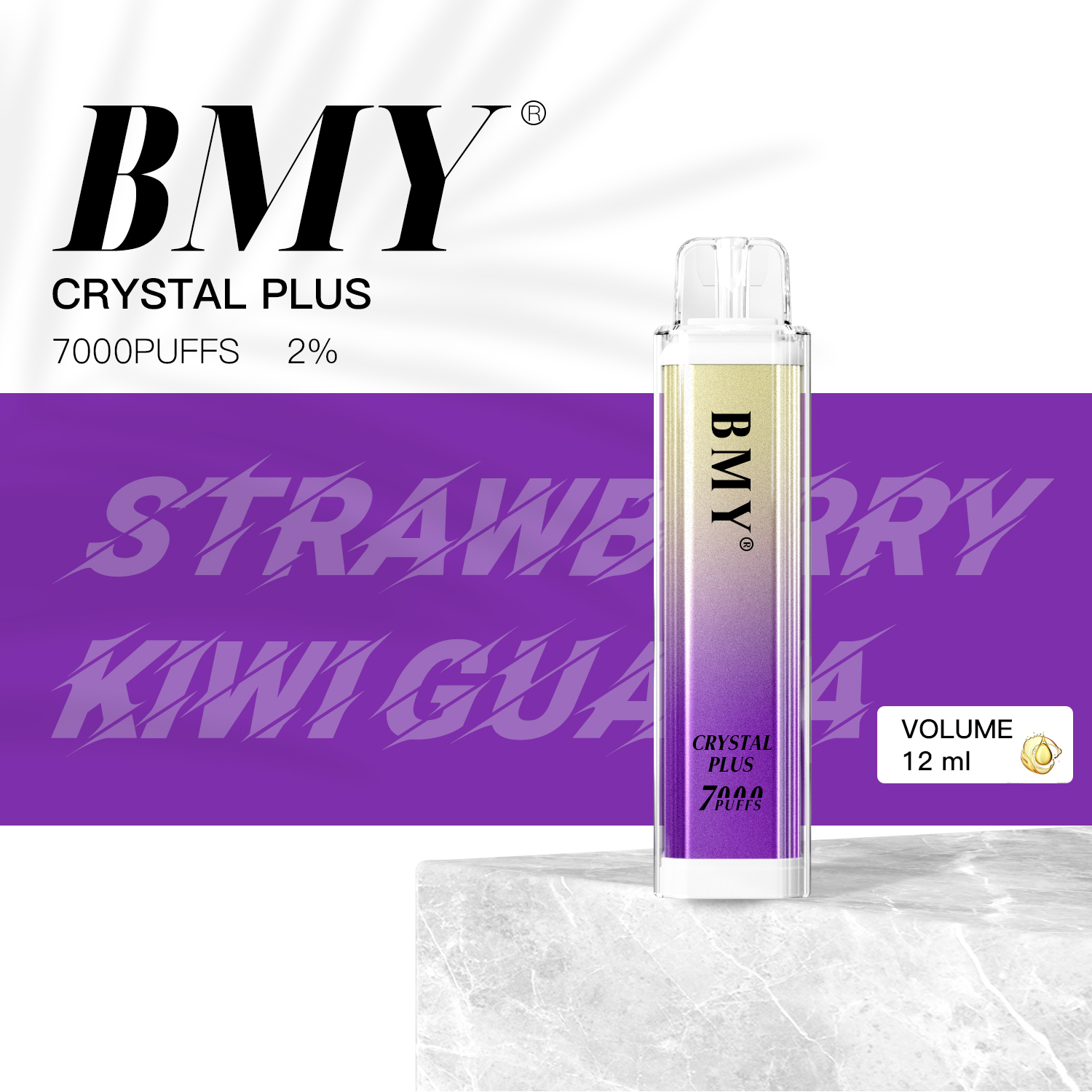 Vape jetable rechargeable BMY-Crystal Plus 7000 bouffées