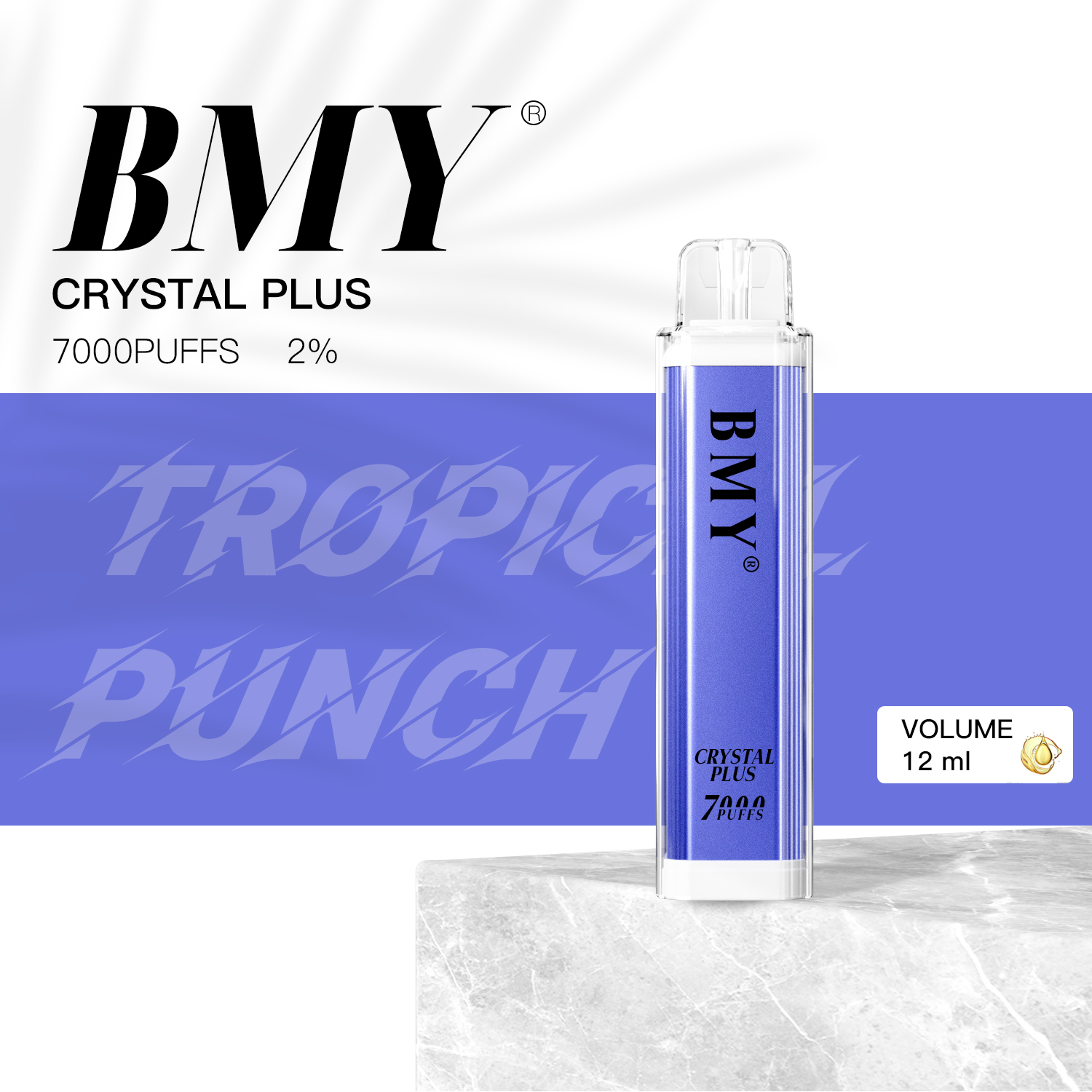 Vape jetable rechargeable BMY-Crystal Plus 7000 bouffées